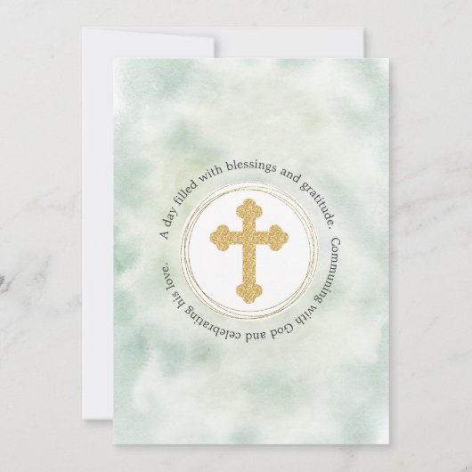 エレガントフローラバラ金ゴールドクロスファースト通信 招待状 (裏面)