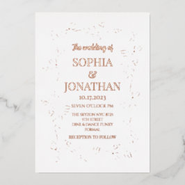 エレガントフローラバラ金ゴールド箔結婚式招待状 箔招待状