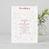 エレガントフローラバラ金ゴールド結婚箔 箔招待状 (立ち正面)