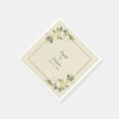 エレガントフローラバラ金属金ゴールド結婚の卵の殻 スタンダードカクテルナプキン (角)