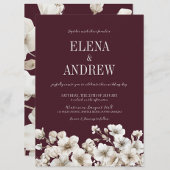 エレガントフローラバルガン赤と白ディ結婚ズ 招待状