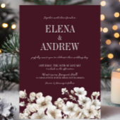 エレガントフローラバルガン赤と白ディ結婚ズ 招待状