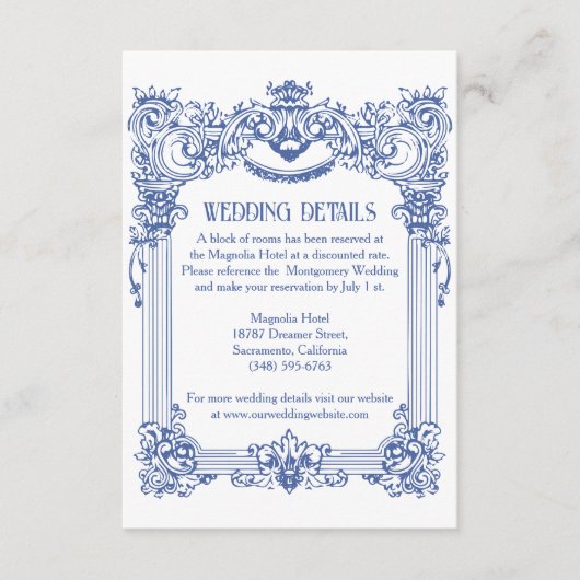 エレガントフローラバロック結婚列の詳細 エンクロージャーカード (正面)