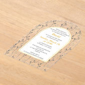 エレガントフローラバー（ユダヤ教の）バル・ミツバー招待状 アクリル招待状 (レイダウン)