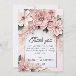 エレガントフローラパステル結婚の紙クイリング枠 サンキューカード