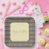 エレガントフローラパターン（の模様が）ある ペーパープレート (パーティー)