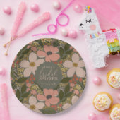 エレガントフローラパーソナライズされたブライダルシャワー ペーパープレート (パーティー)