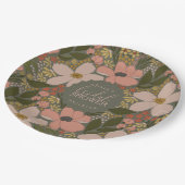 エレガントフローラパーソナライズされたブライダルシャワー ペーパープレート (アングル)