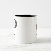 エレガントフローラパーソナライズされたモノグラムコーヒーマグP ツートーンマグカップ (中央)