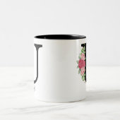 エレガントフローラパーソナライズされたモノグラムコーヒーマグU ツートーンマグカップ (中央)