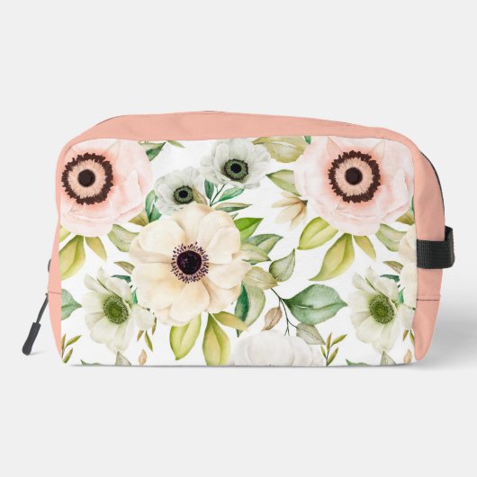 エレガントフローラパーソナライズされたモノグラムピンク旅行 ドップキット (裏面)