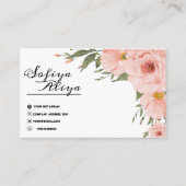 エレガントフローラパーソナライズされた名刺デザイン 名刺 (裏面)