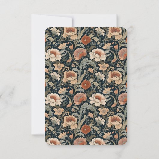 エレガントフローラパーソナライズされた文具 ノートカード (裏面)