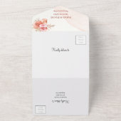 エレガントフローラパーソナライズされた結婚フレーム オールインワン招待状 (外側)