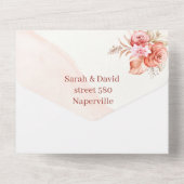 エレガントフローラパーソナライズされた結婚フレーム オールインワン招待状 (裏面)