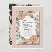 エレガントフローラパーソナライズされた結婚式招待状 招待状 (正面/裏面)