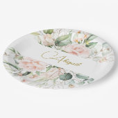 エレガントフローラパーソナルピンクローズ ペーパープレート (アングル)