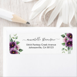 エレガントフローラパープルグ結婚リーン ラベル