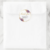 エレガントフローラパープル金ゴールドブライダルシャワーありがとう ラウンドシール (バッグ)