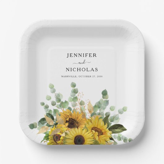 エレガントフローラヒマ結婚ワリ ペーパープレート (正面)