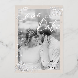 エレガントフローラビクトリアンヴィンテージの保存 箔招待状