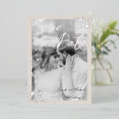 エレガントフローラビクトリアンヴィンテージの保存 箔招待状 (立ち正面)