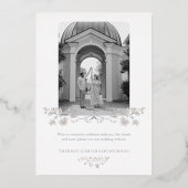 エレガントフローラビクトリアンヴィンテージの保存 箔招待状 (裏面)