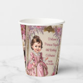 エレガントフローラビクトリアン戯曲第6誕生日 紙コップ (裏面)