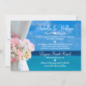 エレガントフローラビーチサマー結婚式招待状 招待状 (正面)
