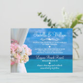 エレガントフローラビーチサマー結婚式招待状 招待状 (スタンド正面)