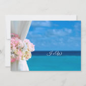 エレガントフローラビーチサマー結婚式招待状 招待状 (裏面)