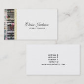 エレガントフローラピアノのレッスンデザイン 名刺 (正面/裏面)