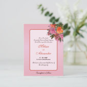 エレガントフローラピンクのシンプル牡丹 ポストカード (スタンド正面)