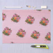 エレガントフローラピンクのシンプル牡丹 薄葉紙 (クラフト)