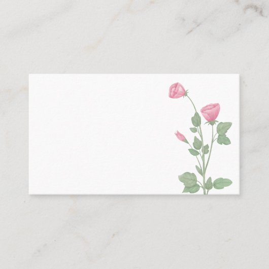 エレガントフローラピンクの水の色の結婚花 プレイスカード (正面)