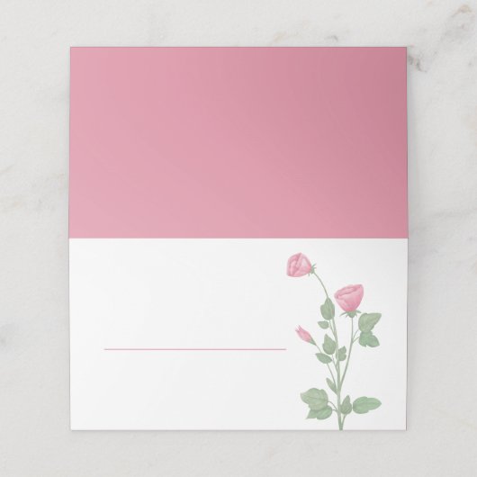 エレガントフローラピンクの水の色の結婚花 プレイスカード (外部開封)