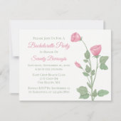 エレガントフローラピンクの花バチェロレッテ 招待状 (正面)