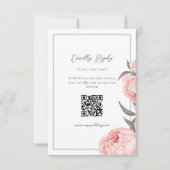 エレガントフローラピンクピ結婚オニーの応答カード 出欠カード (正面)