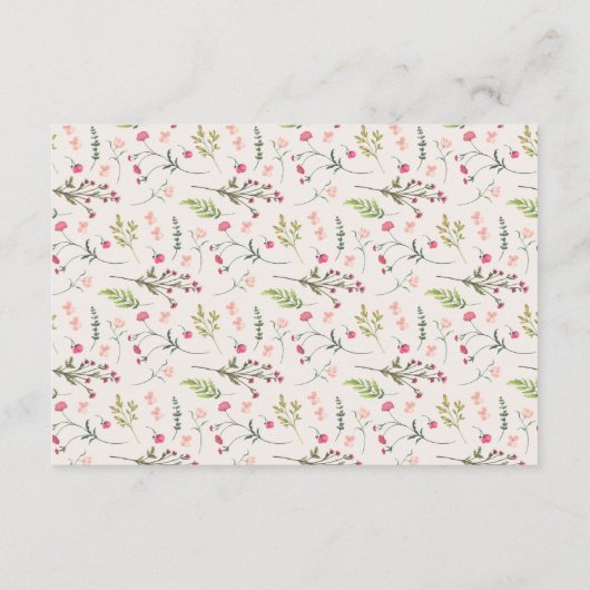 エレガントフローラピンクブライダルシャワー保存日付 エンクロージャーカード (裏面)