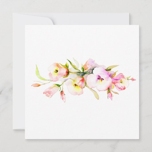 エレガントフローラピンクブライダルシャワー 招待状 (裏面)