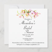 エレガントフローラピンクブライダルシャワー 招待状 (正面)