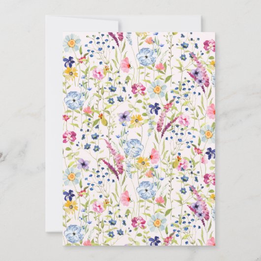 エレガントフローラピンクブライダルシャワー 招待状 (裏面)