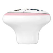 エレガントフローラピンクヴィンテージバラ セラミックノブ (側面)