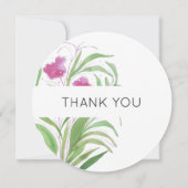 エレガントフローラピンク水彩手色彩の鮮やか型 招待状 (裏面)