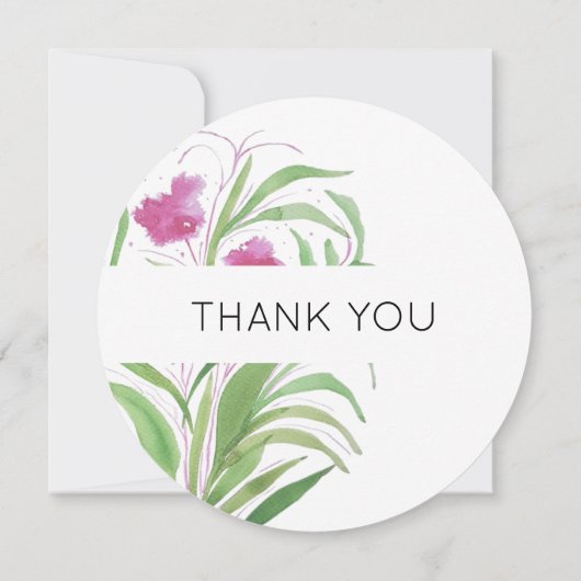 エレガントフローラピンク水彩手色彩の鮮やか型 招待状 (裏面)