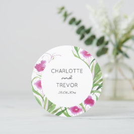 エレガントフローラピンク水彩手色彩の鮮やか型 招待状