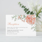 エレガントフローラピンク水彩結婚式 エンクロージャーカード (スタンド正面)