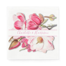 エレガントフローラピンク水色マグノリア結婚ズ