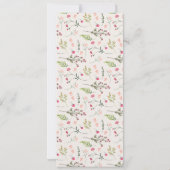 エレガントフローラピンク緑のブライダルシャワーメニューカード 招待状 (裏面)