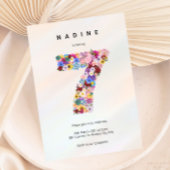 エレガントフローラピンク7th誕生日ガーデン春 招待状